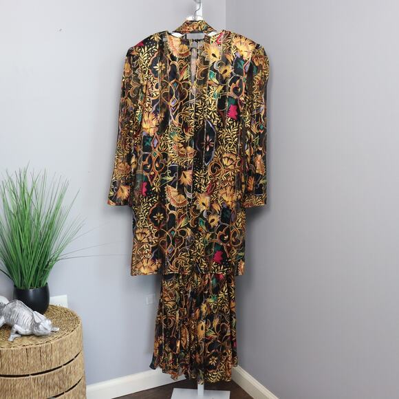 Vintage The Silk Farm Dress and Top 100% Silk Set Size 14 - Picture 2 of 4